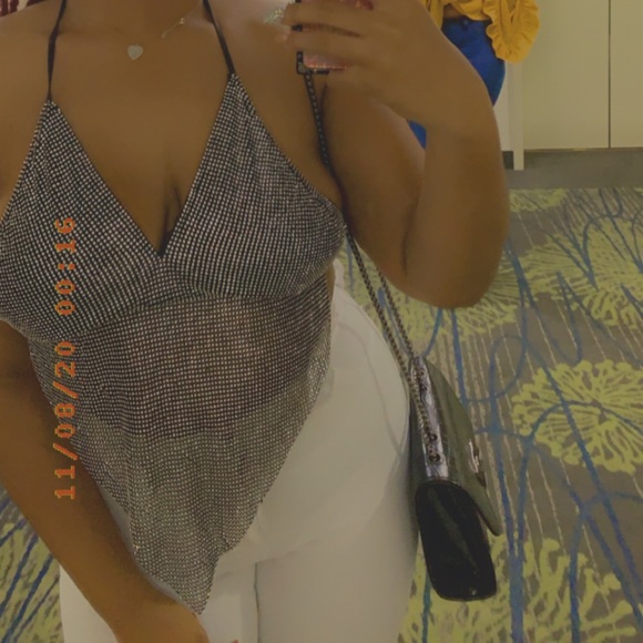 Sparkly bralette top. Tie at neck and back. Worn once. - Picture 13 of 13